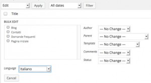 Change language for several pages at once